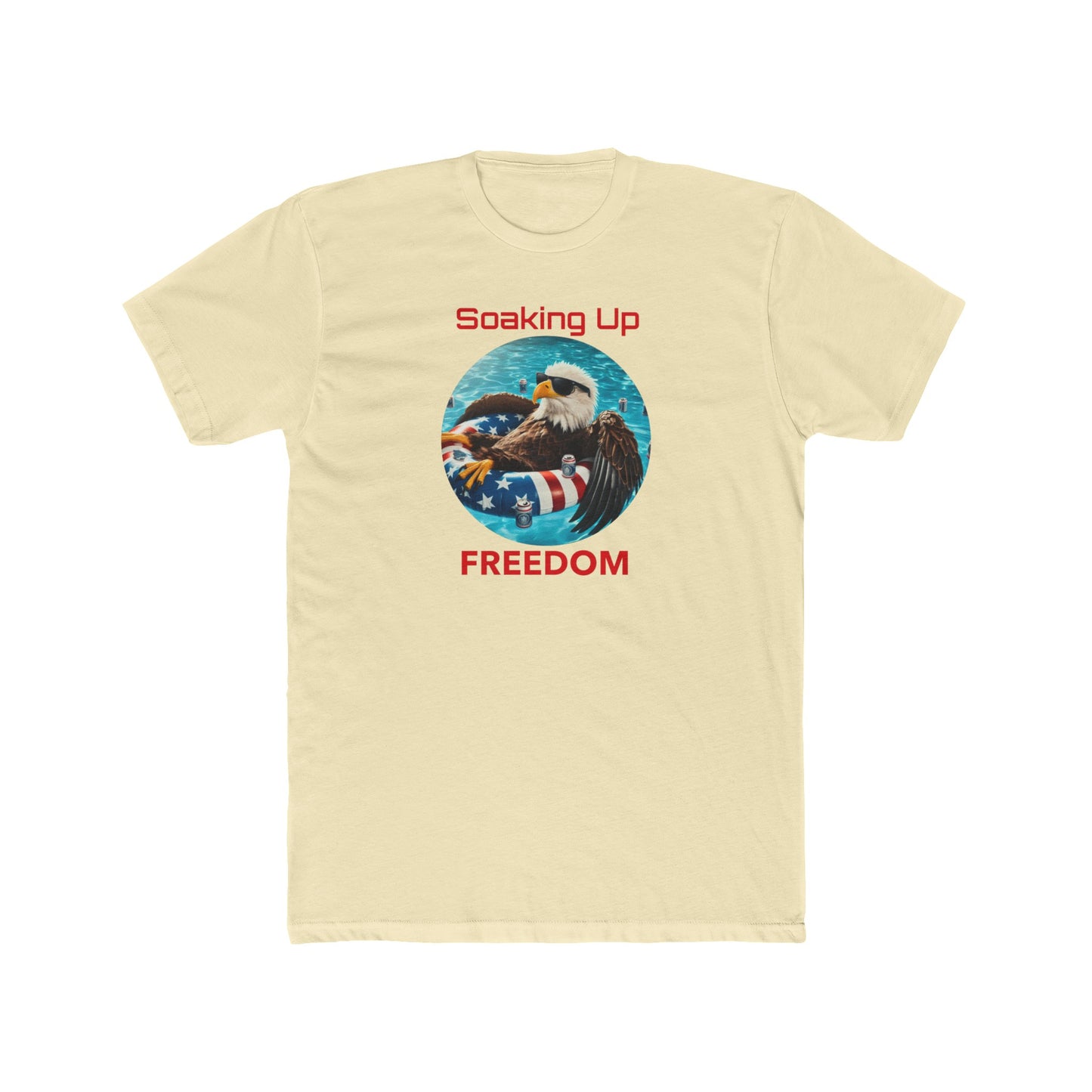 Soaking up American Freedom Men's Cotton Crew Tee