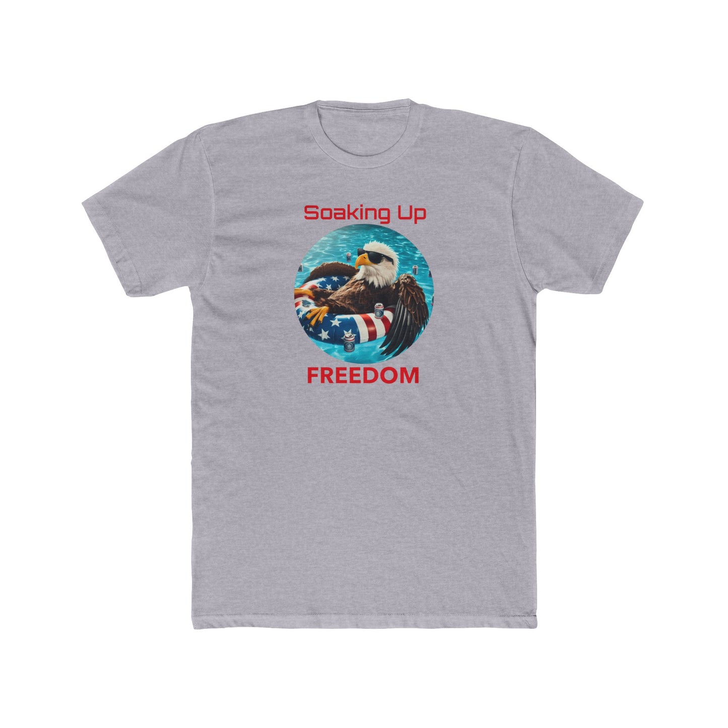 Soaking up American Freedom Men's Cotton Crew Tee