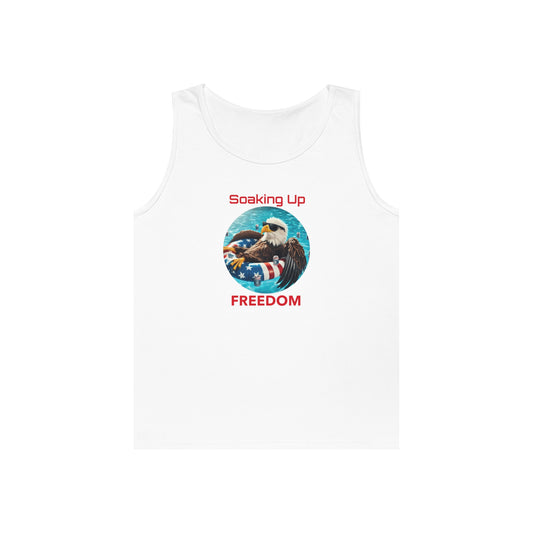 Soaking Up American Freedom Unisex Heavy Cotton Tank Top