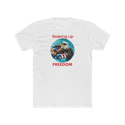 Soaking up American Freedom Men's Cotton Crew Tee