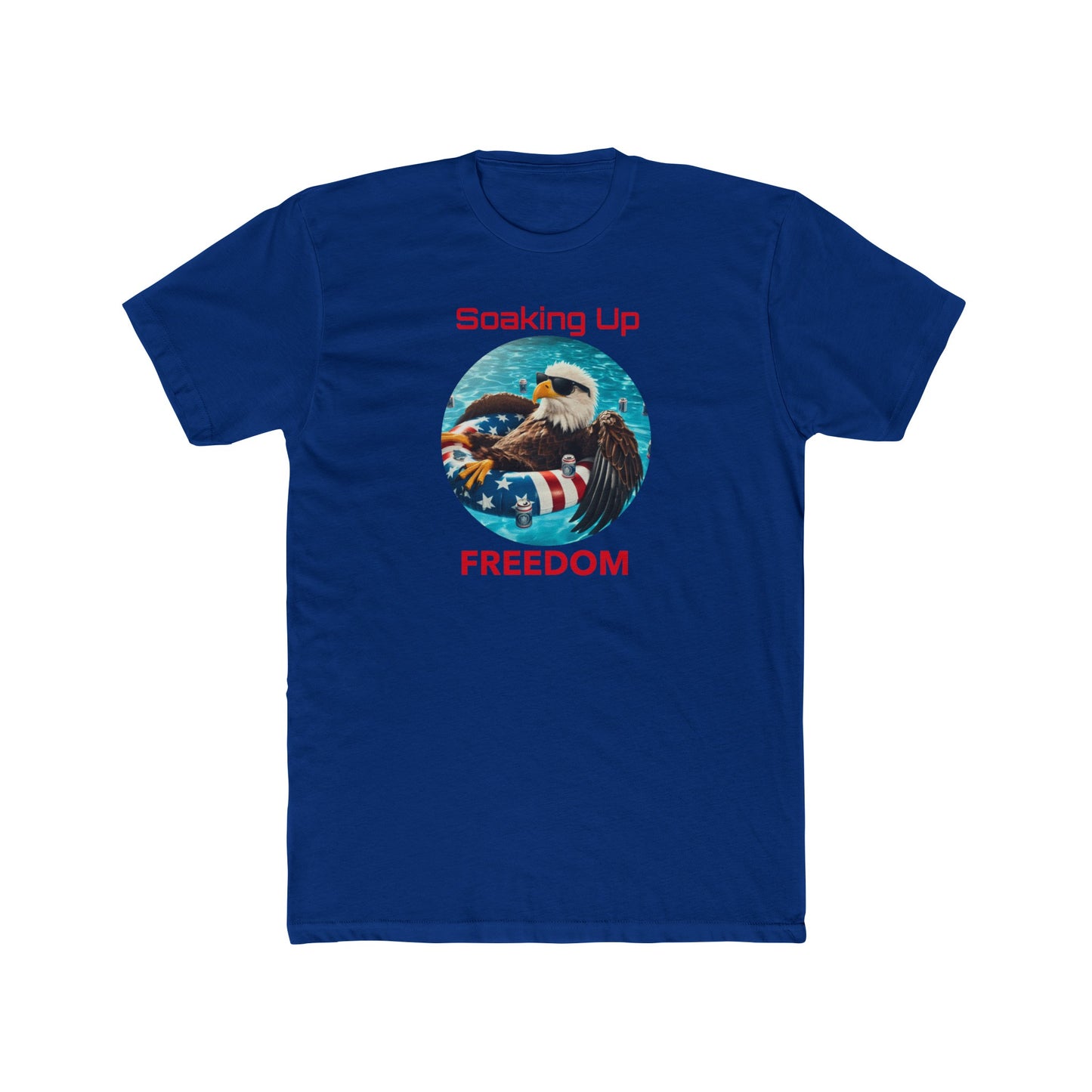 Soaking up American Freedom Men's Cotton Crew Tee